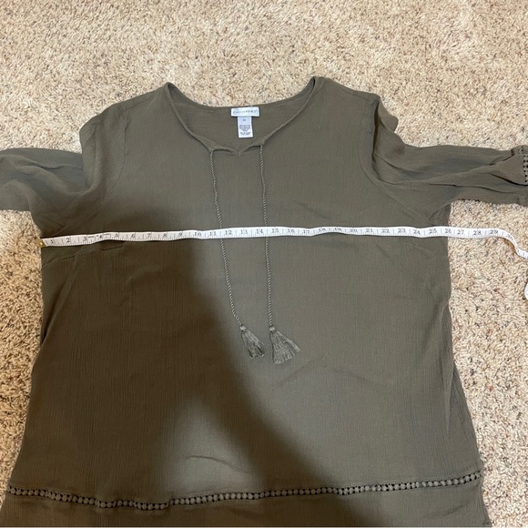 Catherines Green Tassel Boho Blouse Top - Picture 10 of 11